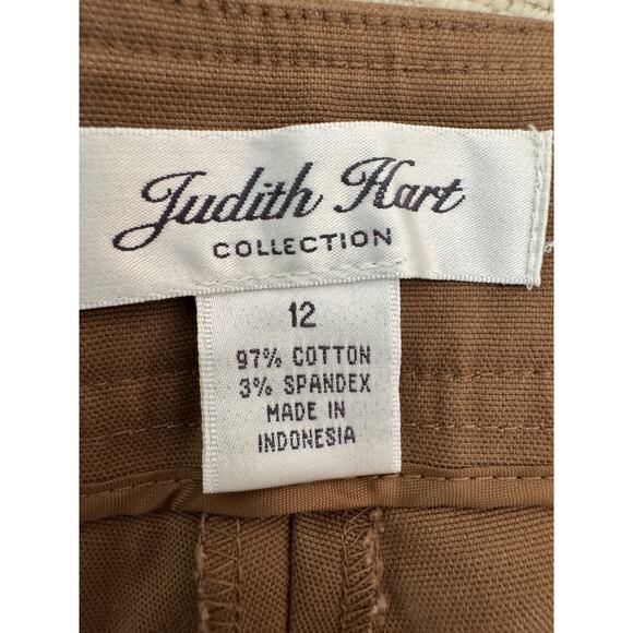 Judith Hart Women's 12 Capri Pants Brown Stretch Side Zip Cotton Blend NWT - Picture 13 of 14